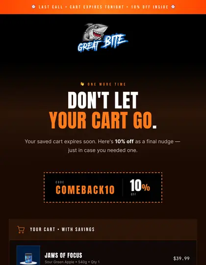 Abandoned cart email three — incentive design