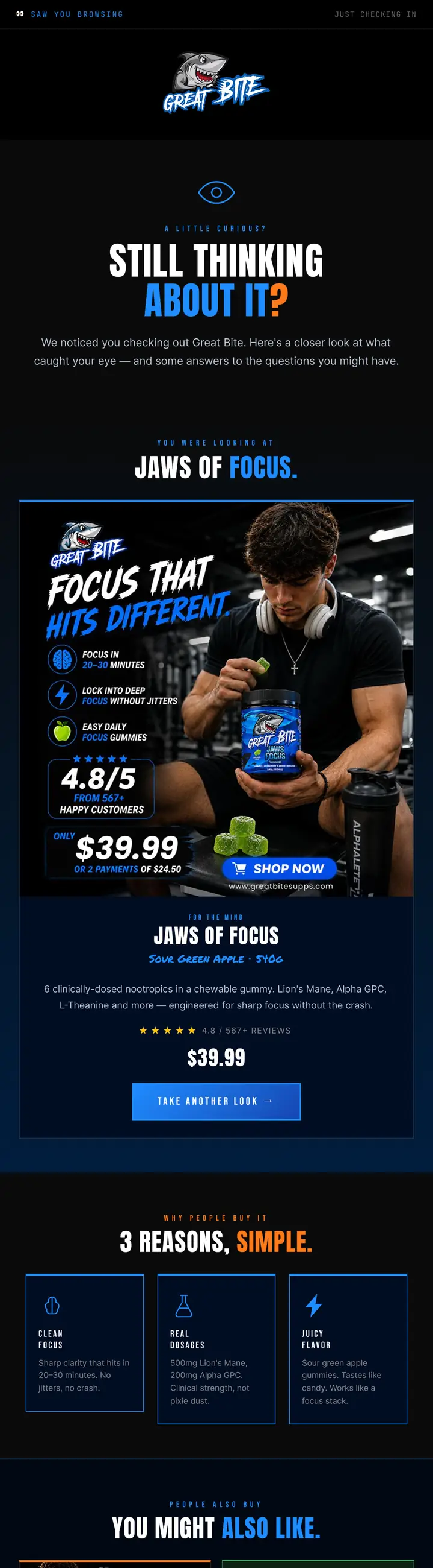 Great Bite — full klaviyo flow suite for a supplement brand, email 6 of 8