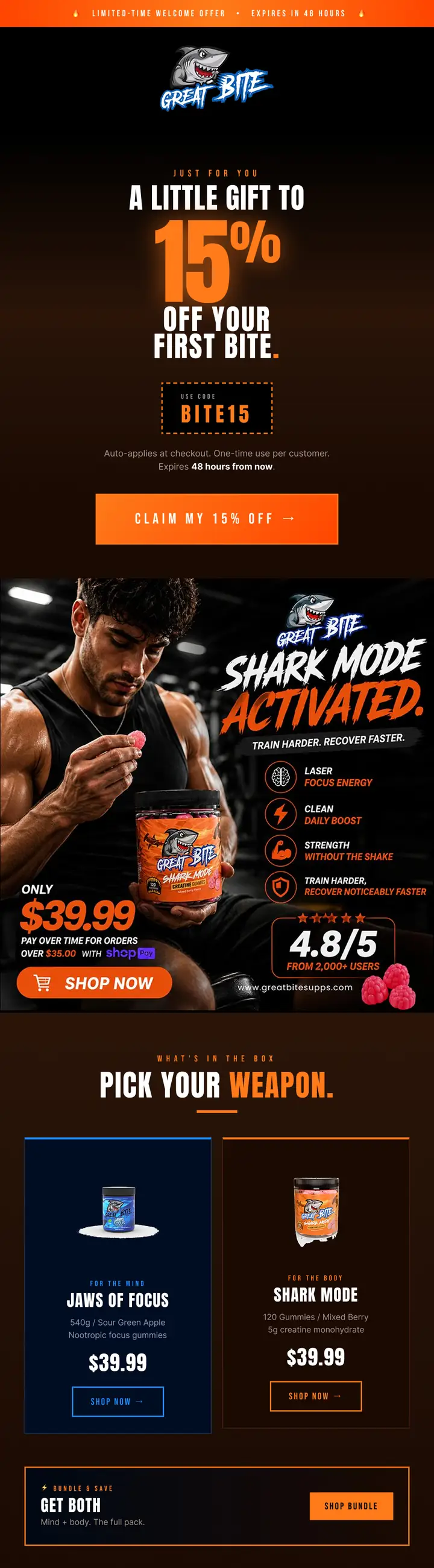 Great Bite — full klaviyo flow suite for a supplement brand, email 3 of 8