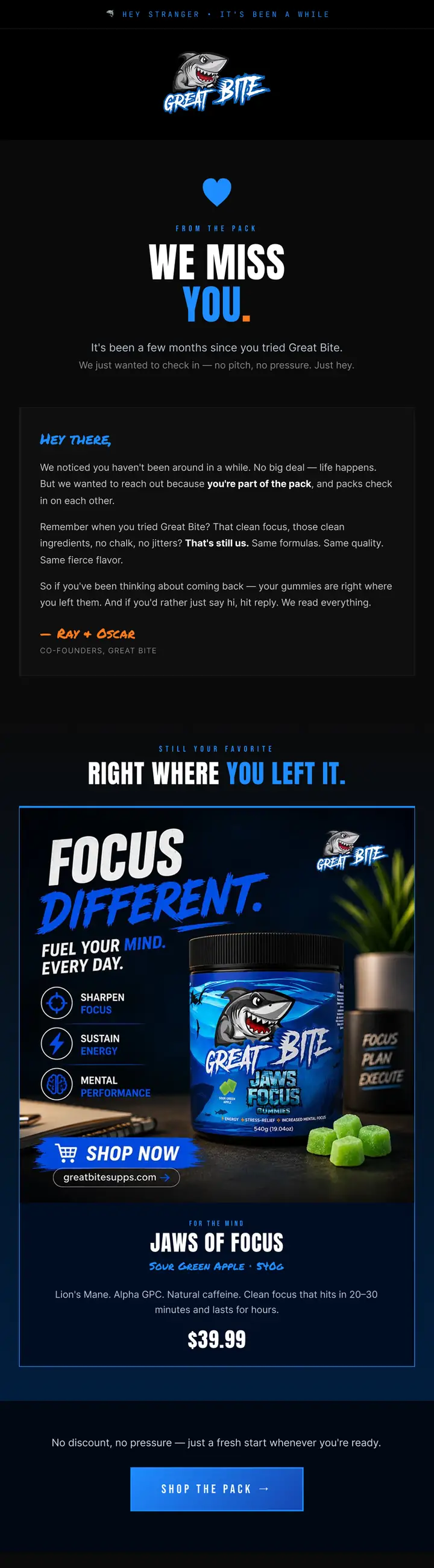 Great Bite — full klaviyo flow suite for a supplement brand, email 8 of 8
